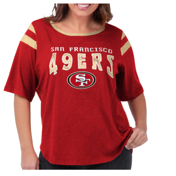 San Francisco 49ers Tee G-III 4 Her Carl Banks Red Plus Size 3XL New "Flawed" - Picture 1 of 10